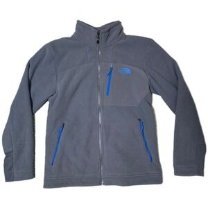 The North Face Mens Gray Fleece Jacket Full Zip Outdoor‎ Coat M/M Medium (K)
